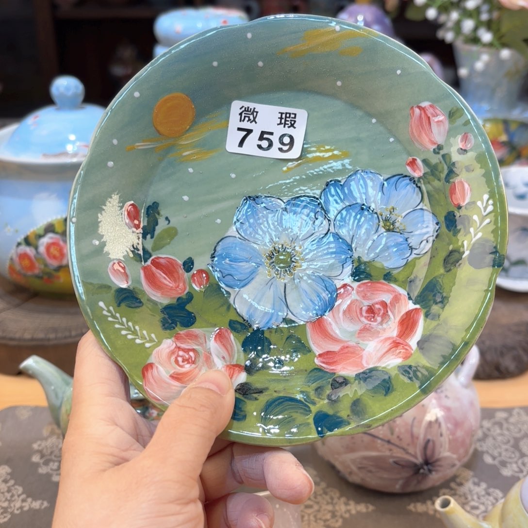 景德镇手绘高温釉下彩陶瓷茶具