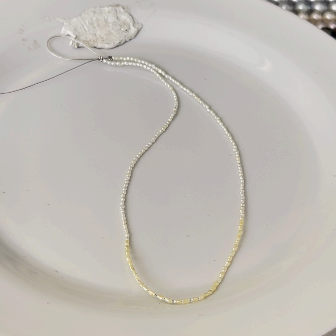 海水珍珠未镶嵌颈饰一***白澳白项链2-3mm可定制爱