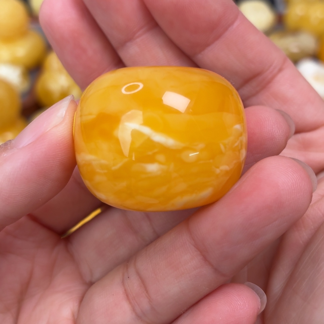 蜜蜡未镶嵌吊坠(不含链)橘白墩