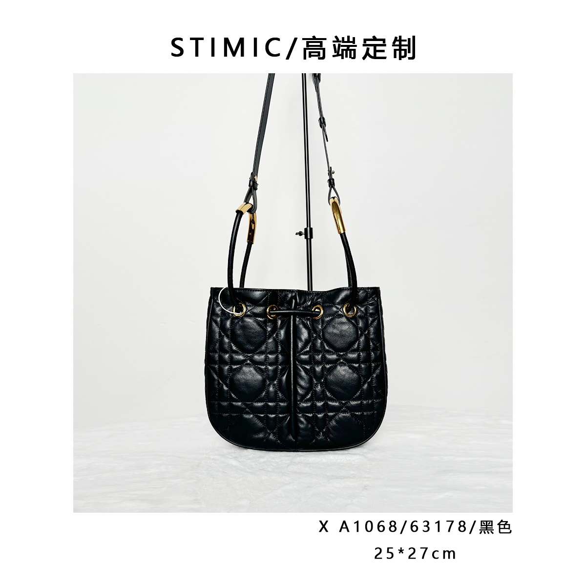 X A1068/63178/黑色  订制手工蜡线女士手提单肩斜挎包孤品1696