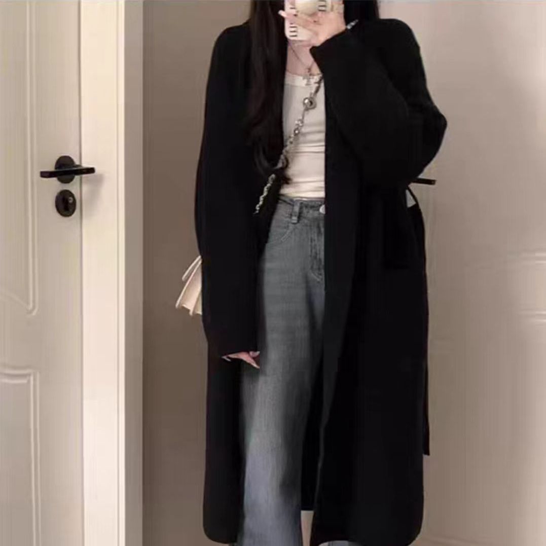 新款毛衣女慵懒温柔上衣针织开衫长款冬季高级感外套