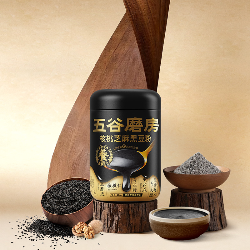 五谷磨房黑之养高钙高蛋白核桃芝麻黑豆粉孕妇小孩放心吃546g dr