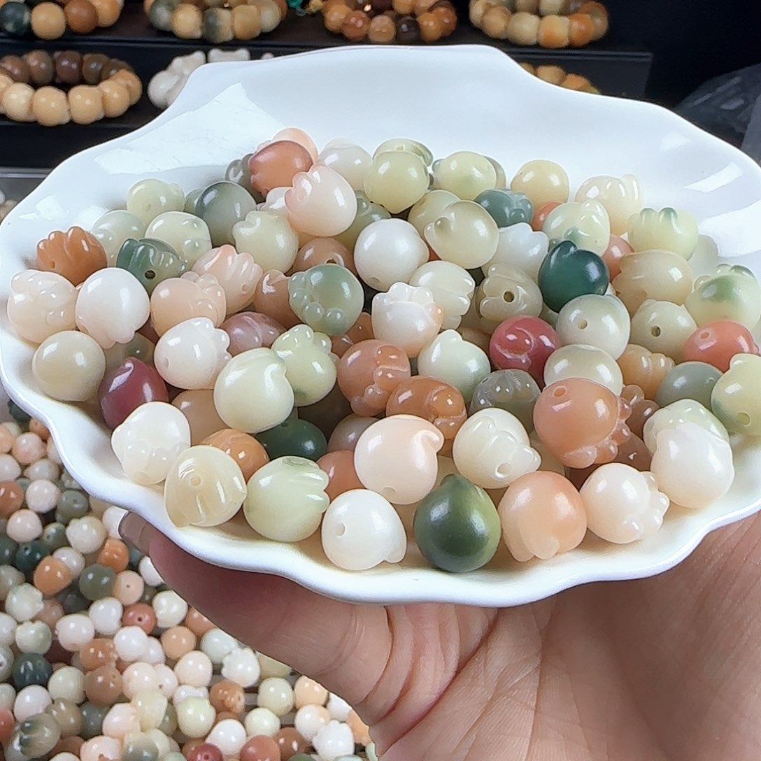 菩提根/象牙果吊坠卡12马卡龙猫抓32颗