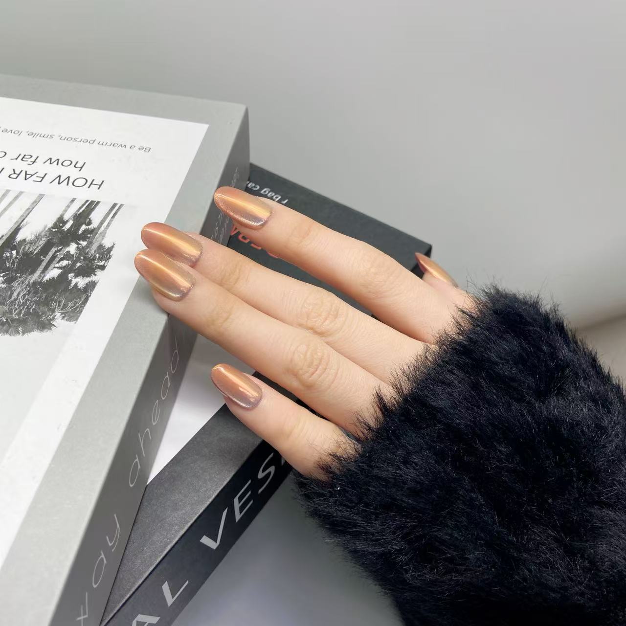 「西柚果冻」秋冬新款暖亮色手工穿戴甲