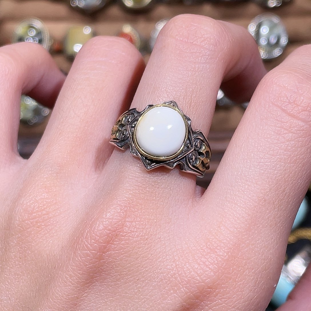 琥珀银S925镶嵌戒指