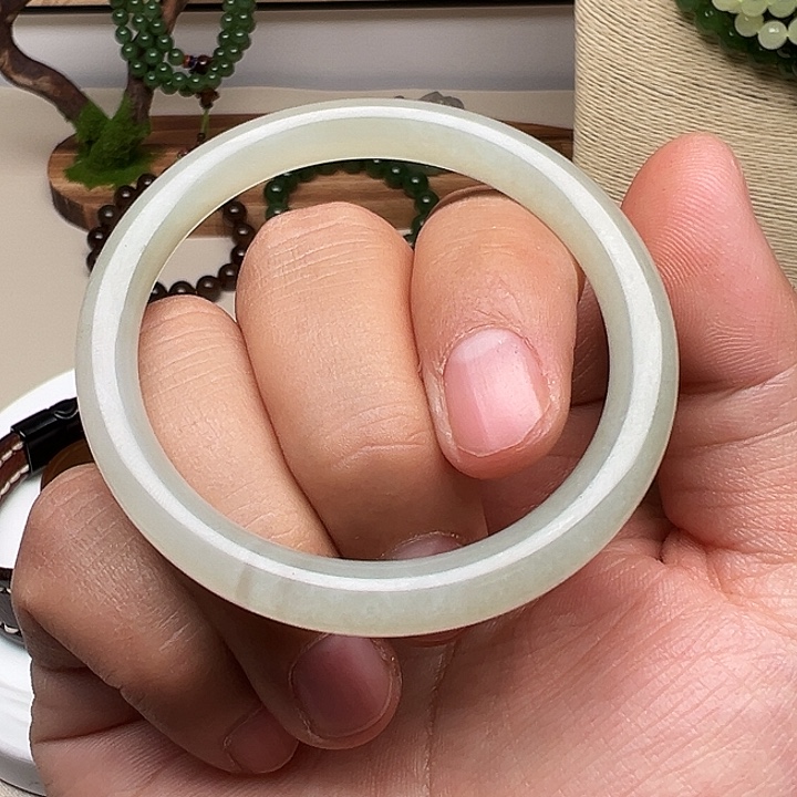 和田玉未镶嵌手链53.1圈口