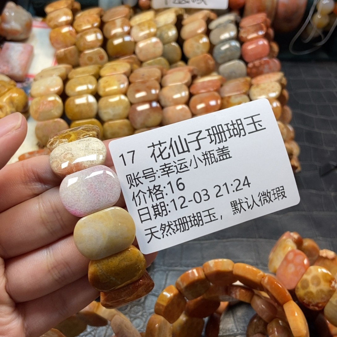 幸***盖硅化珊瑚（珊瑚玉）合金手镯