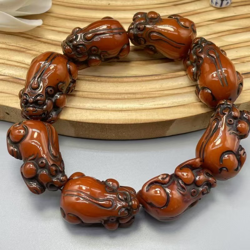 老蜜蜡貔貅手链男款手串YP-011无礼盒