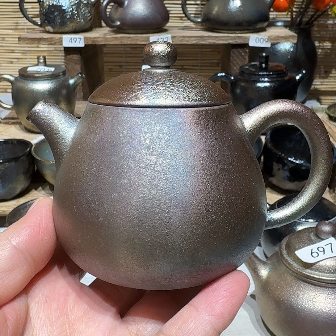 壶建水紫陶紫泥柴烧壶一瑕