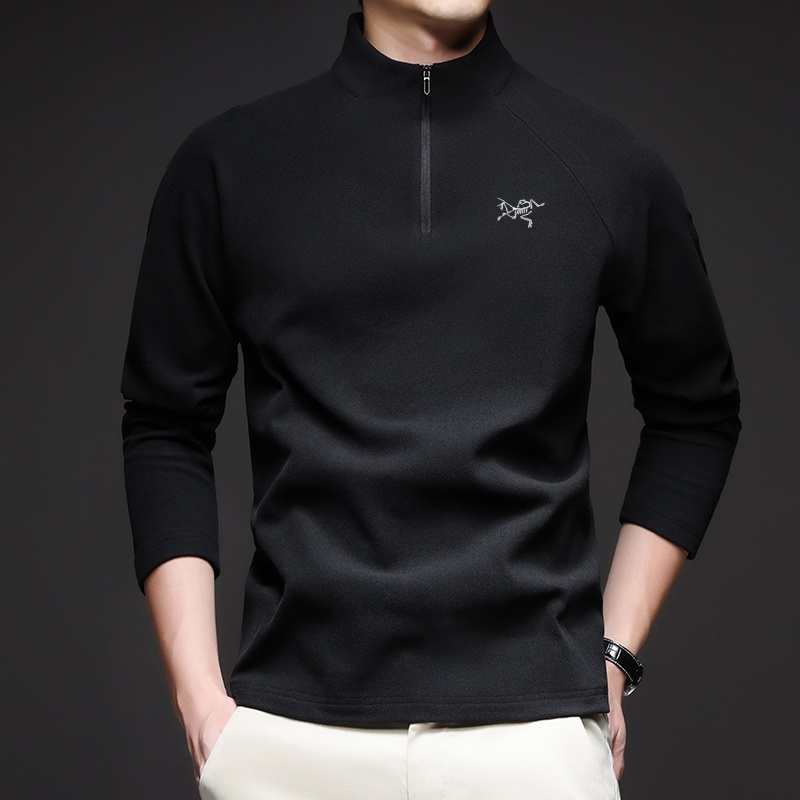 【奥莱撤柜】秋冬户外新款德绒立领T恤男户外休闲半高领打底卫衣男