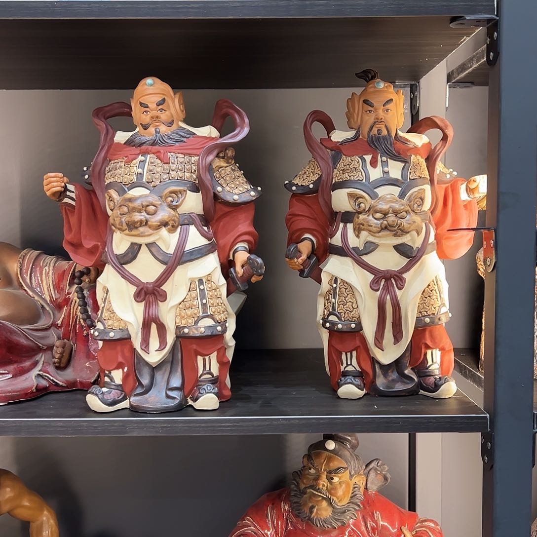 门神一对陶艺摆件龍**雲纯手工制作