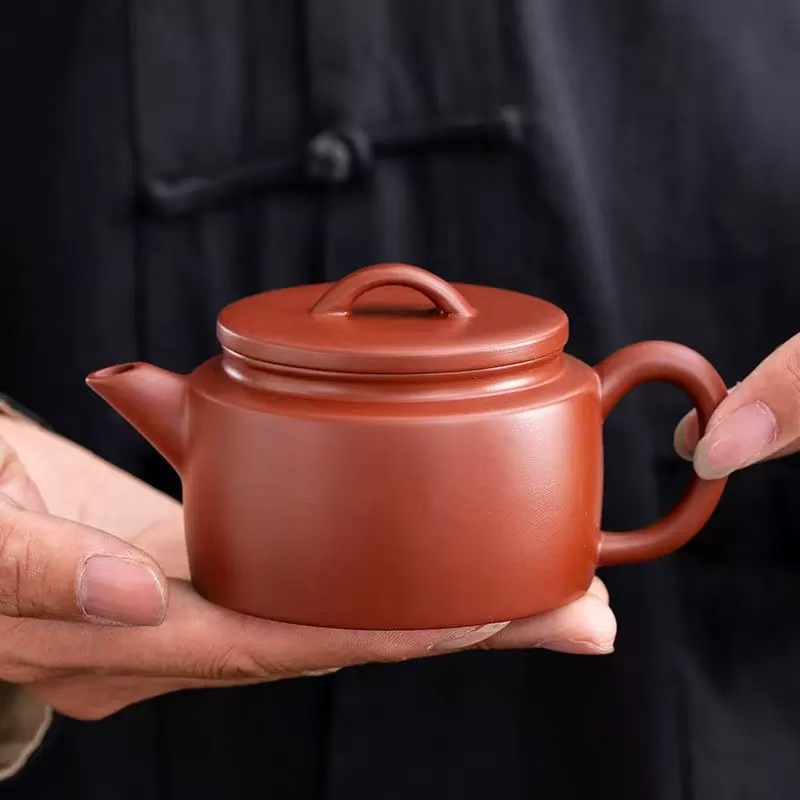 原矿朱泥紫砂汉瓦壶中式复古大口径泡茶壶家用高档一人饮功夫茶具