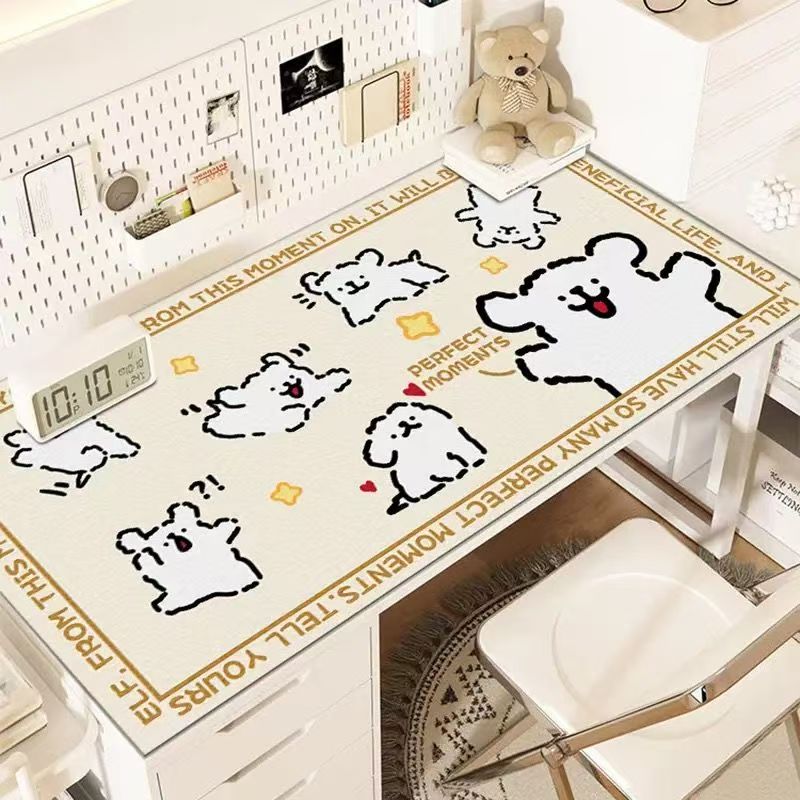 线条小狗pvc桌垫一抹净防水防油可爱宿舍学习工作免洗耐脏可定制