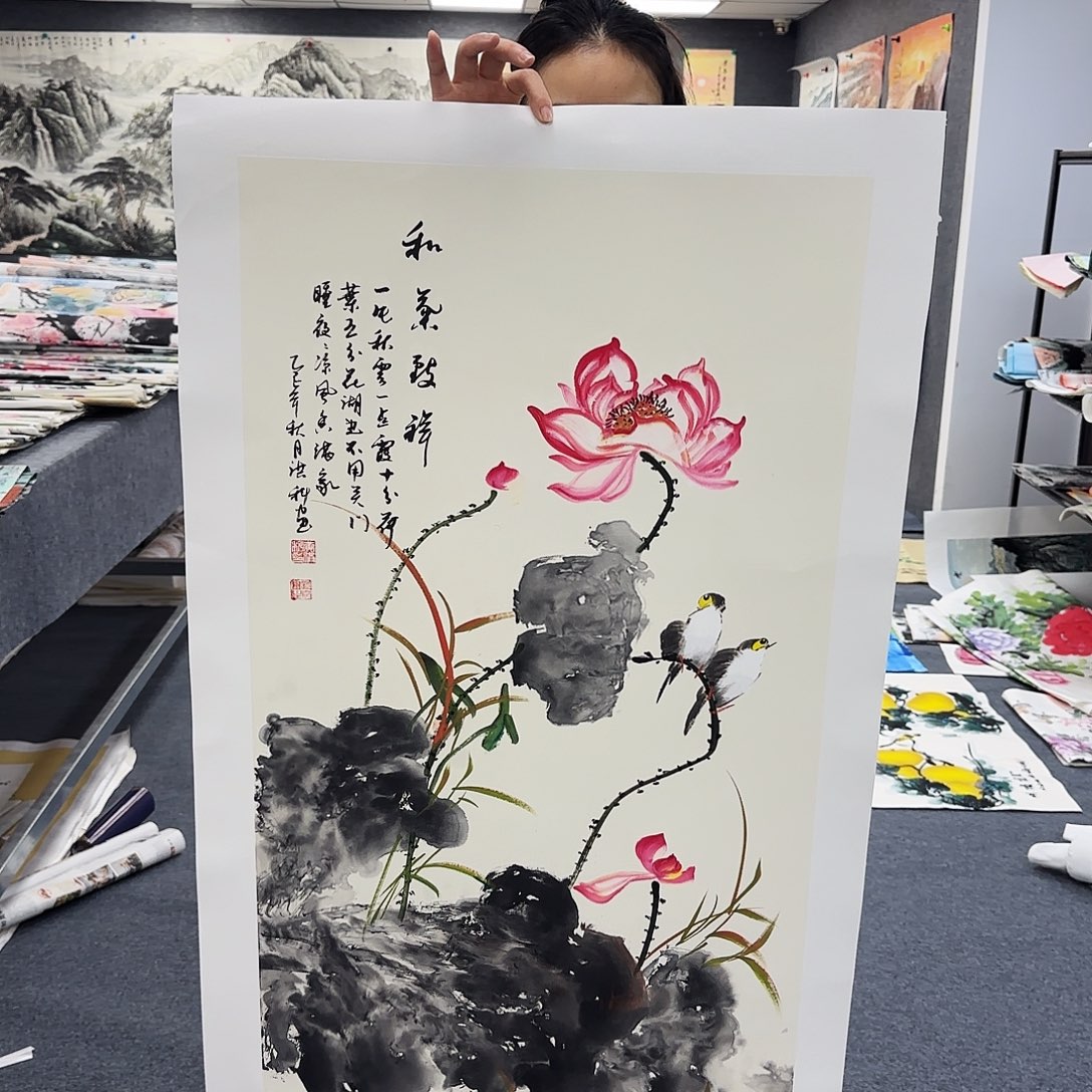 国画作品小姐姐放漏中