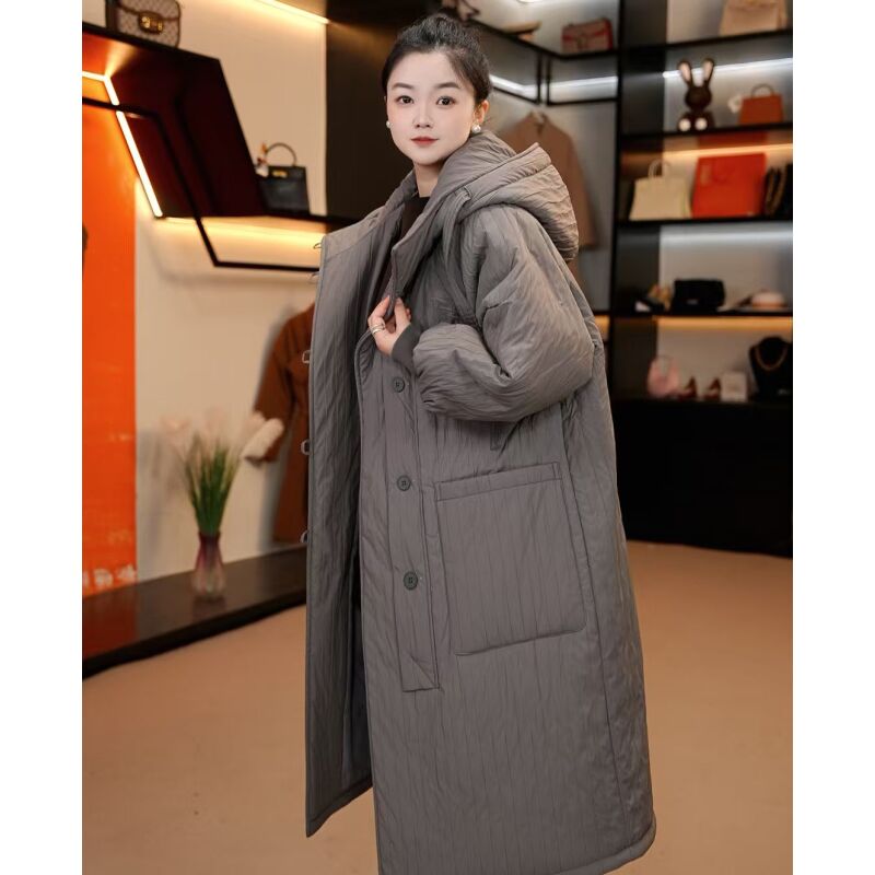 中长款常规袖秋冬季宽松型浴袍款棉服外套女装219