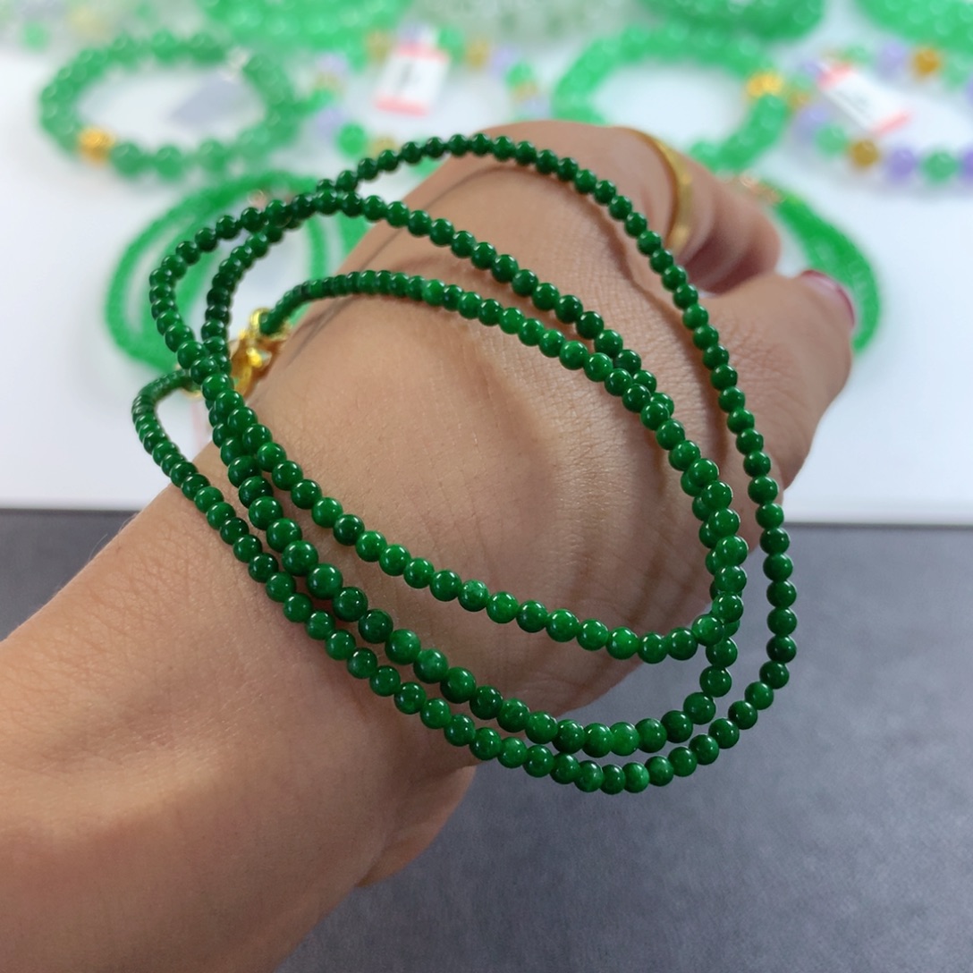 翡翠未镶嵌颈饰项链