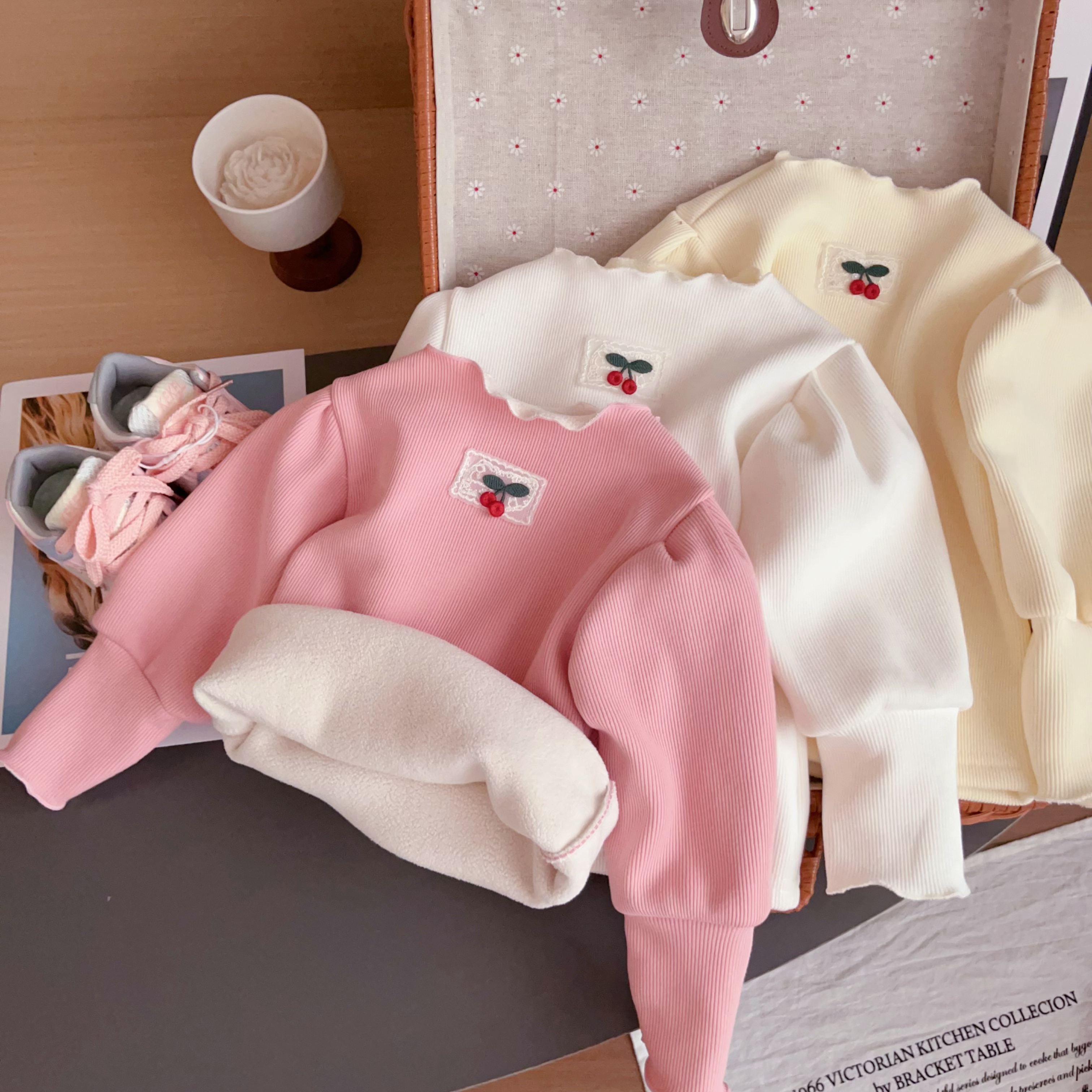 【加绒】宝智芽女童2025冬款半高领加绒打底保暖柔软亲肤甜美风儿童