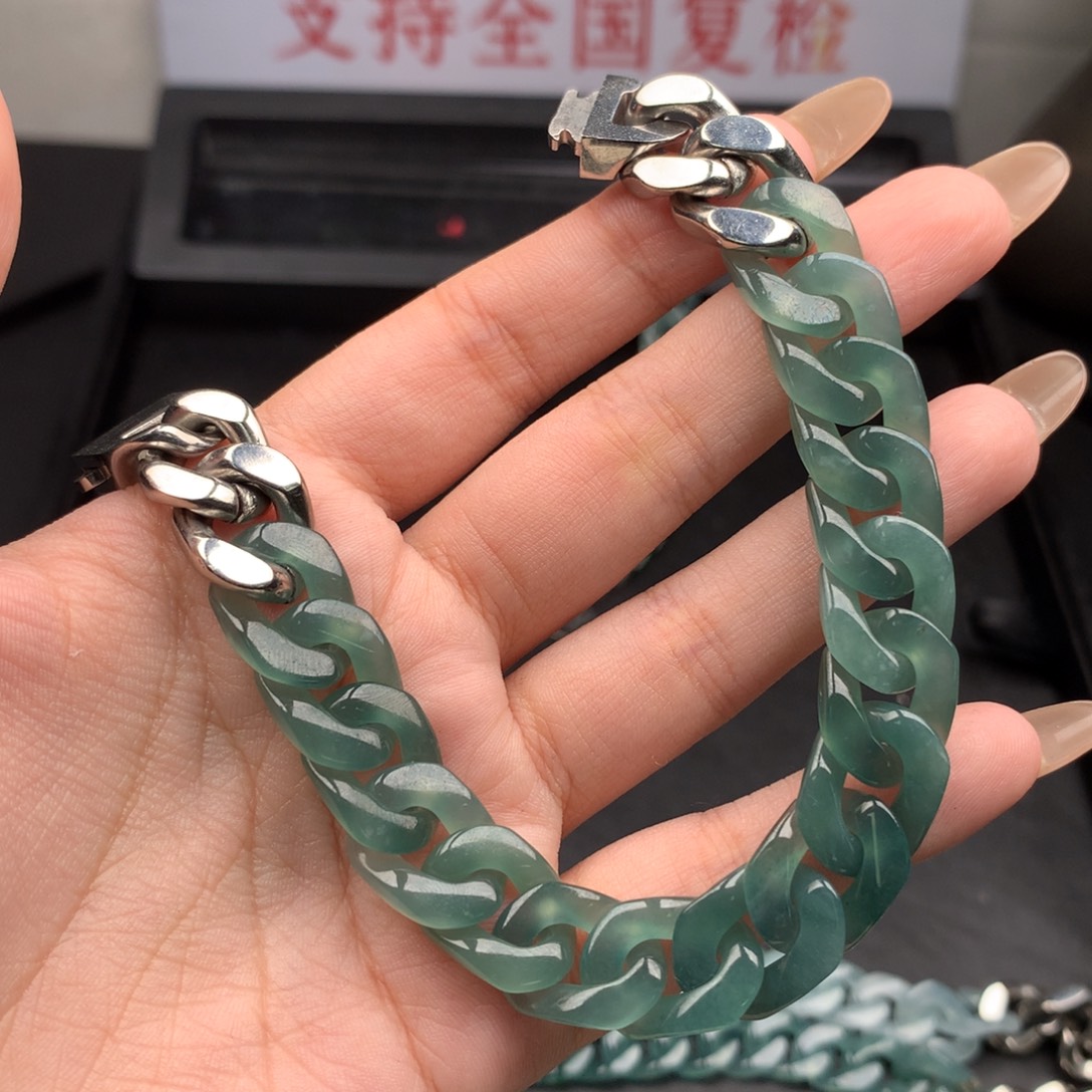 感***悟翡翠未镶嵌手链00004