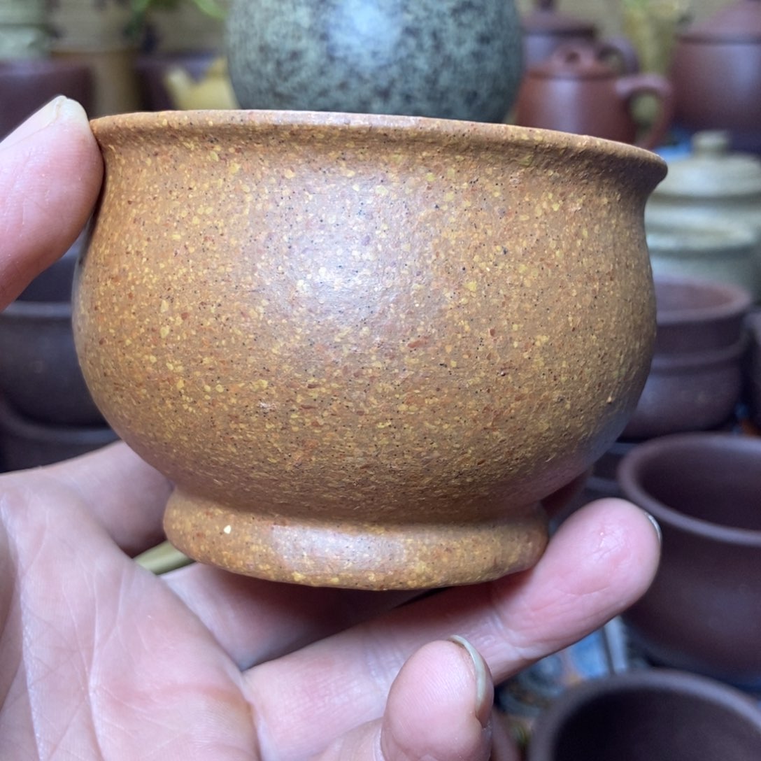 茶杯紫砂16目半手工170毫升