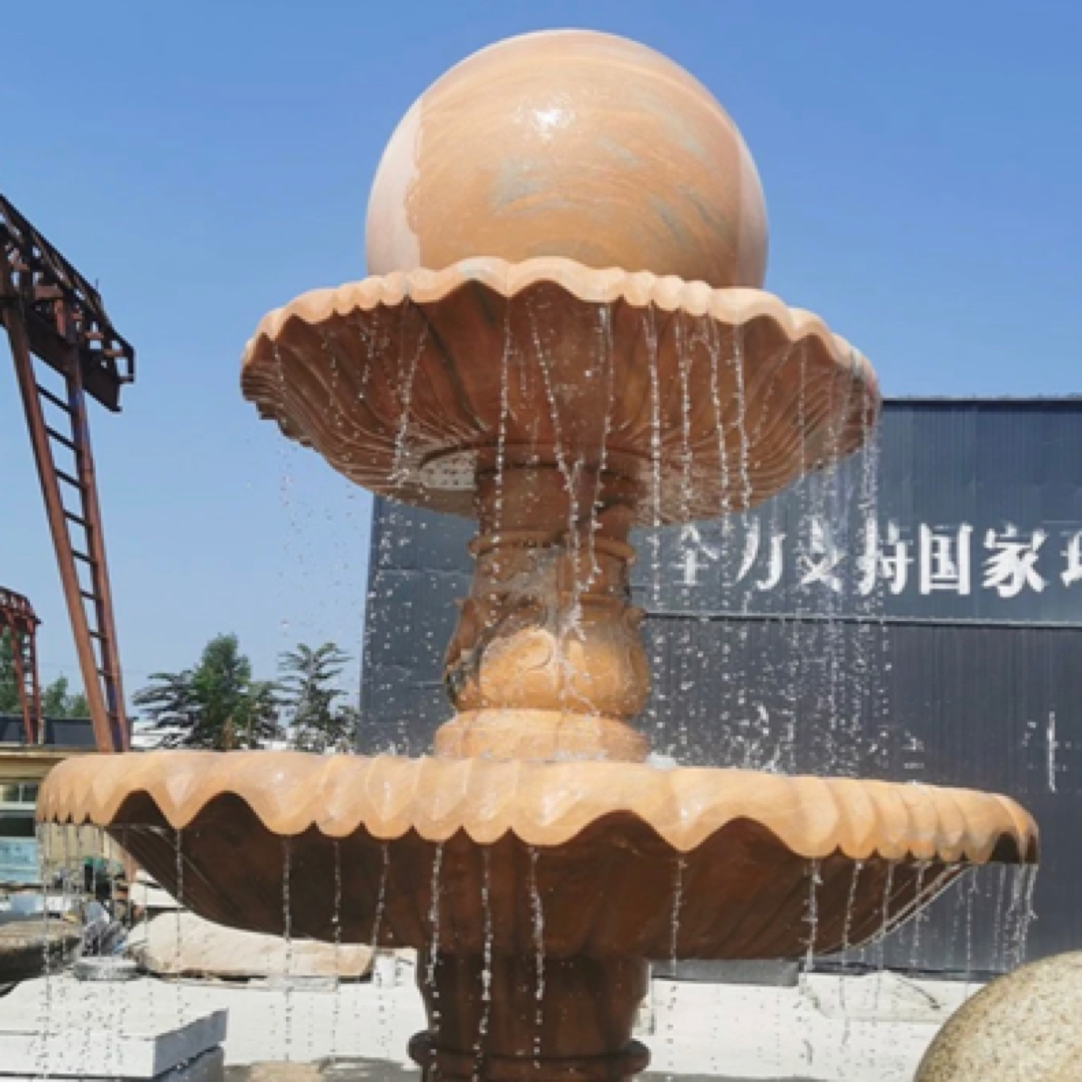 石雕喷泉欧式风水球大理石水钵时来运转球庭院流水摆件假山水景观