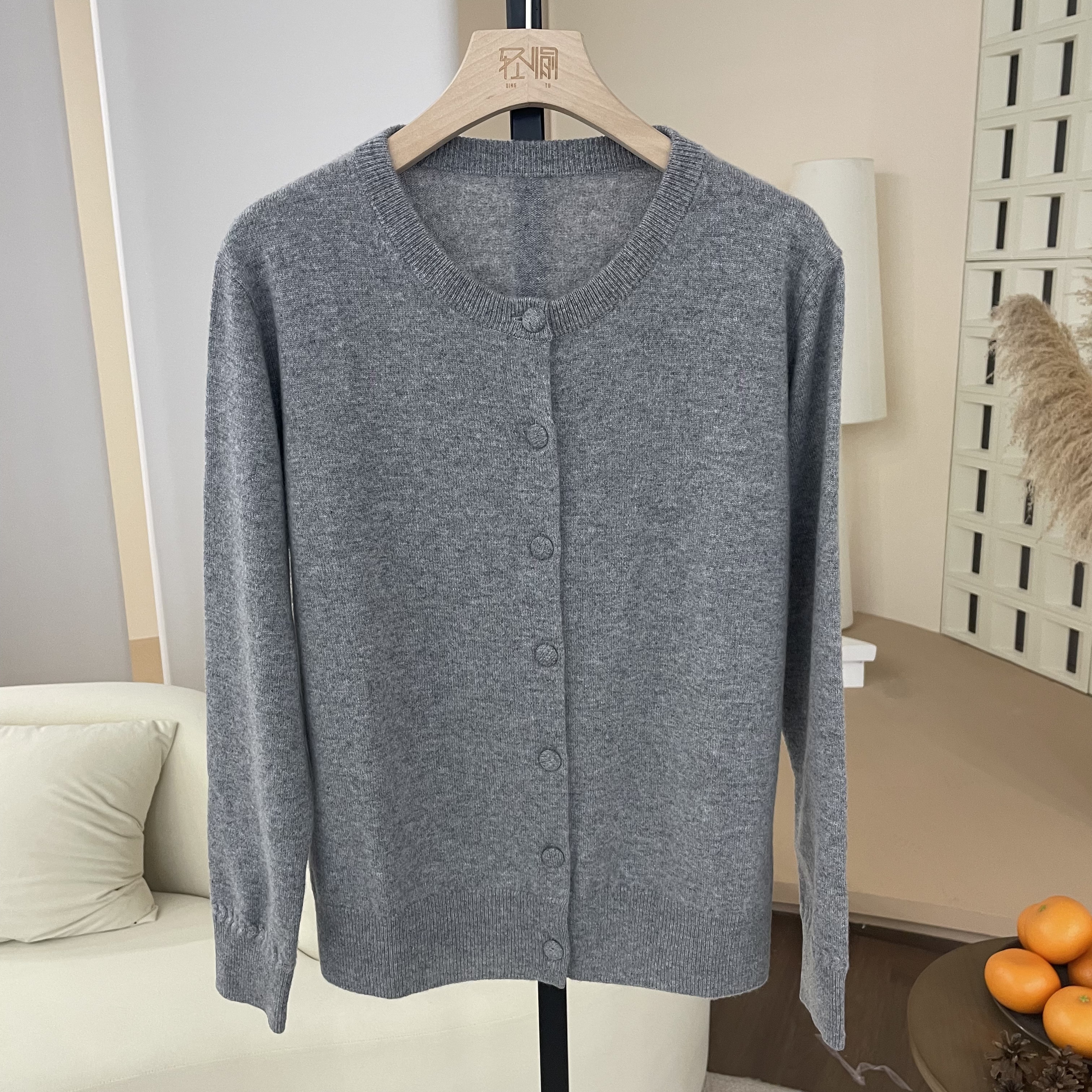 【鄂系列～超细小山羊】鄂同款时髦知识分子圆领100山羊绒针织开衫