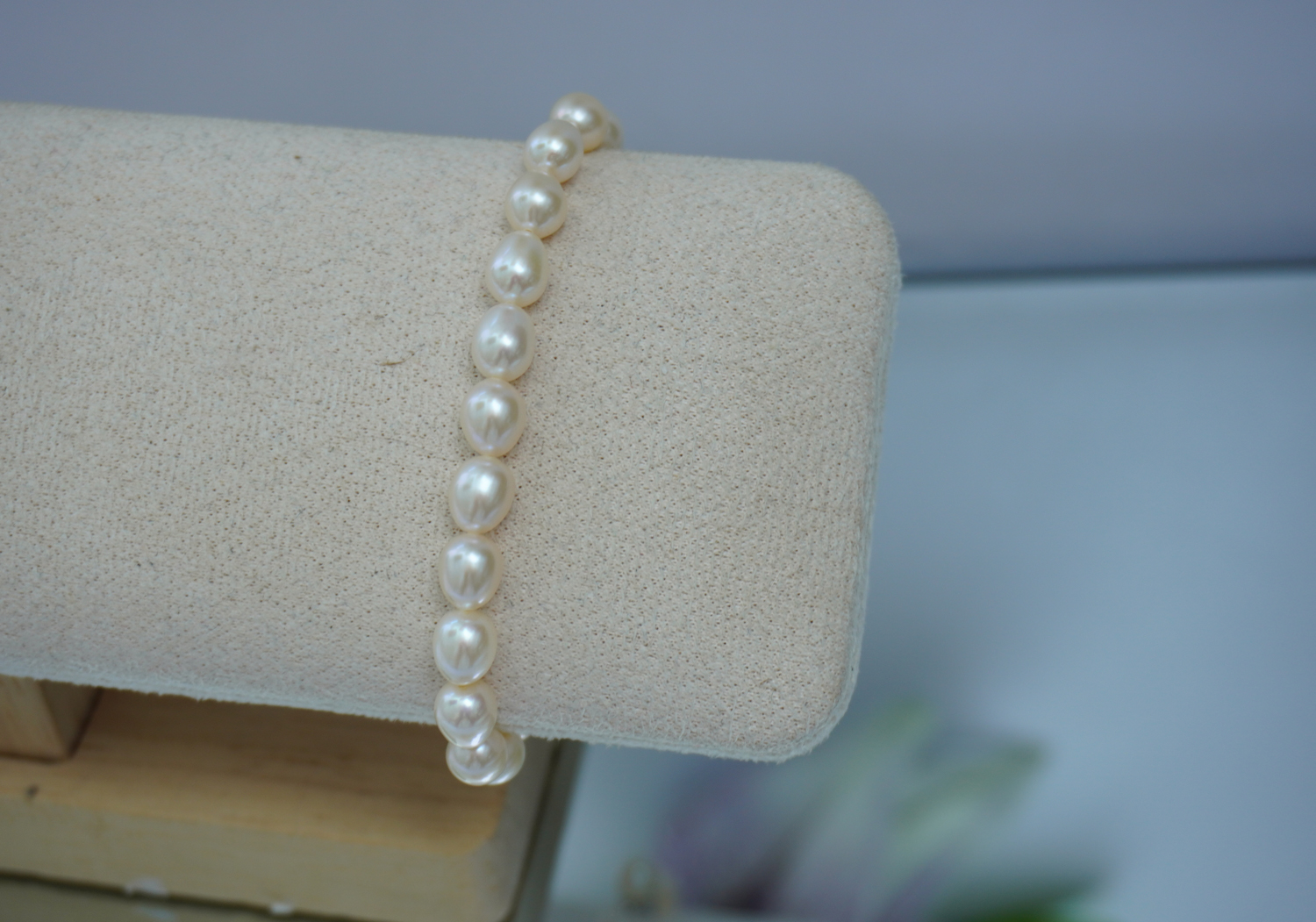 925银手链 s925银配件+6mm左右暖白色珠珠手链【实拍图】报手围