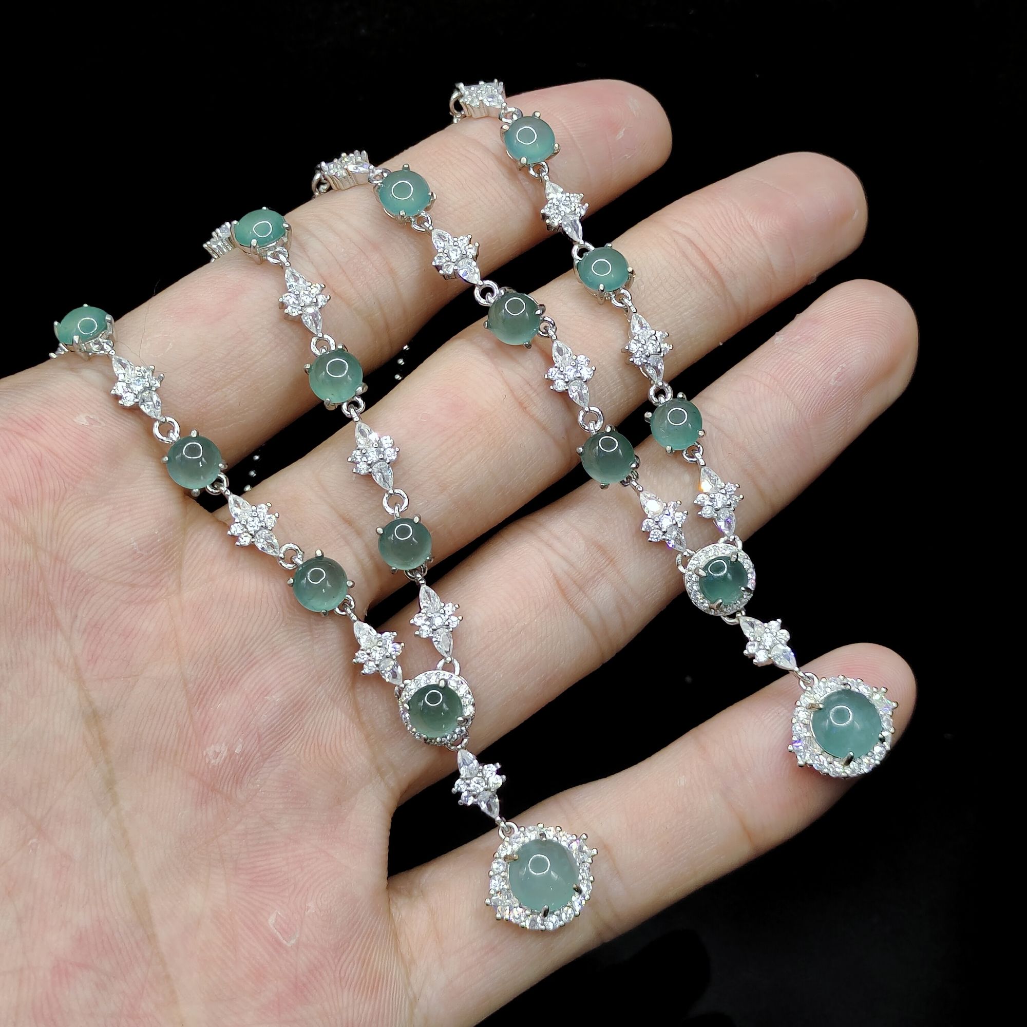 【老三珠宝】翡翠DIY蛋面女神链W8【多样性发其一】