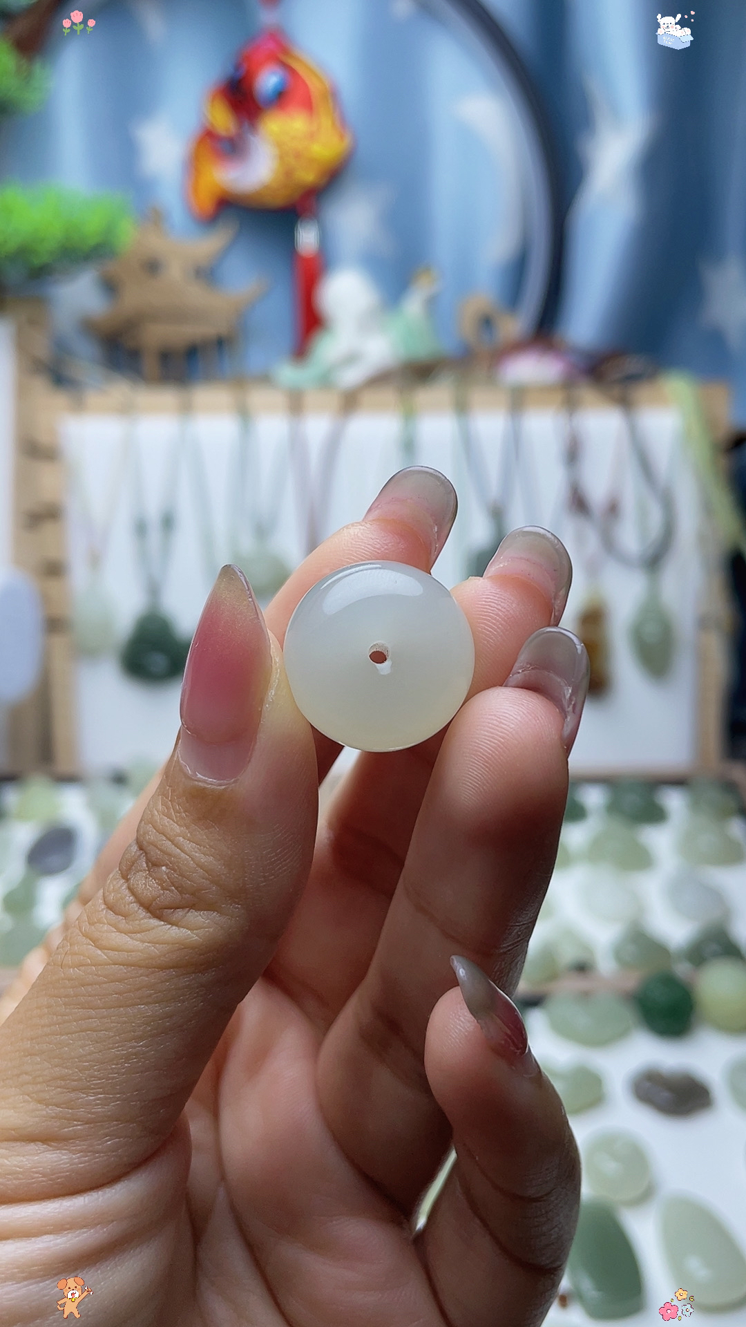 和田玉平安扣约18mm吊坠
