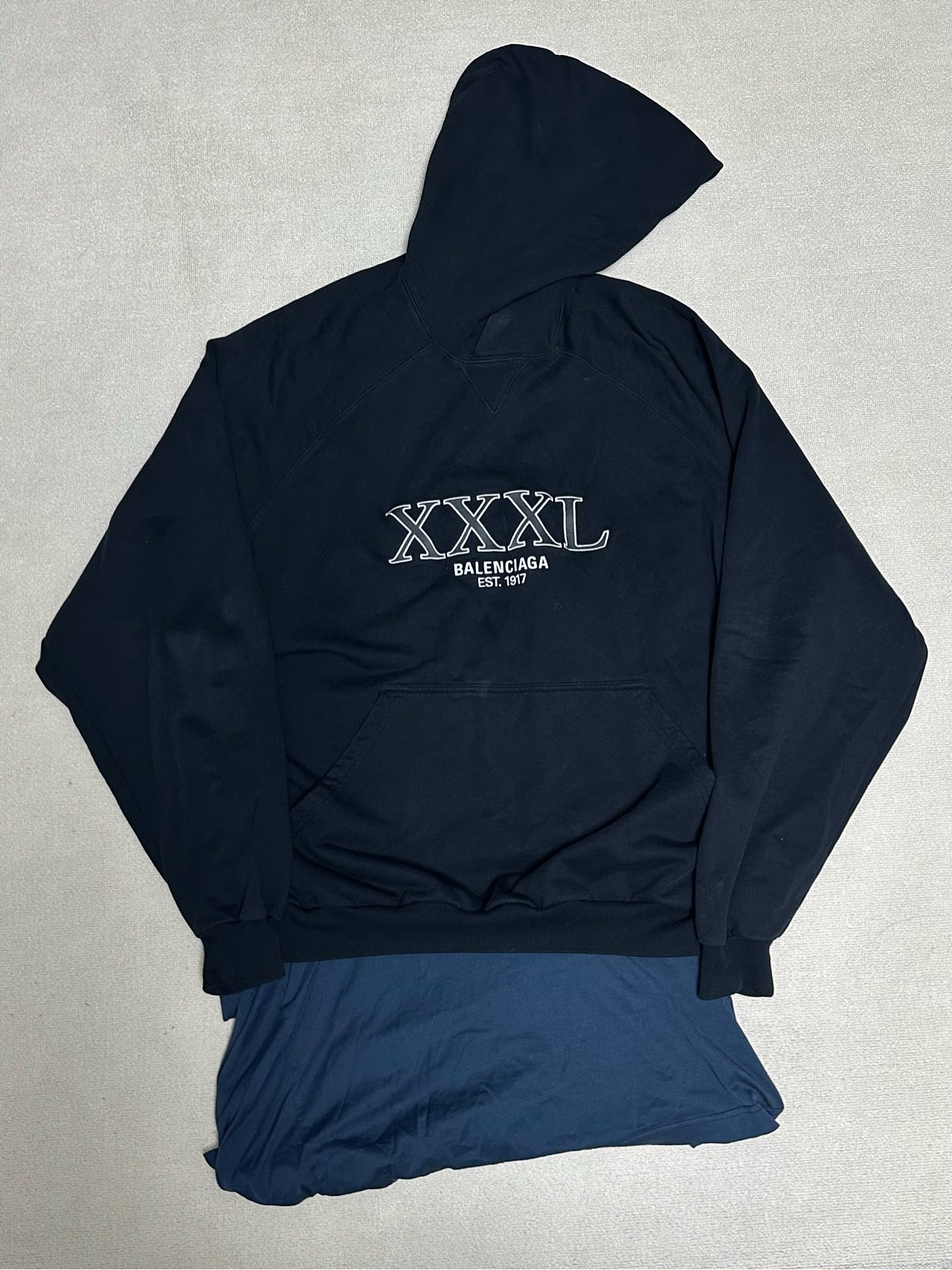 99新 Balenciaga/巴黎世家 1码 暴雪秀款XXXL假两件卫衣