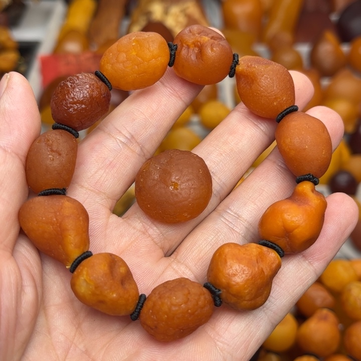 裸石琥珀未镶嵌天然蜜蜡手串