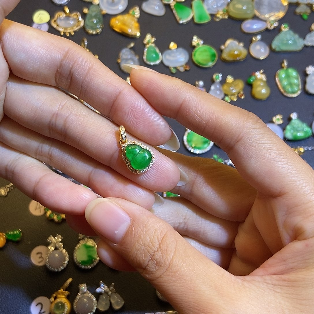 翡翠银S925镶嵌吊坠(不含链)