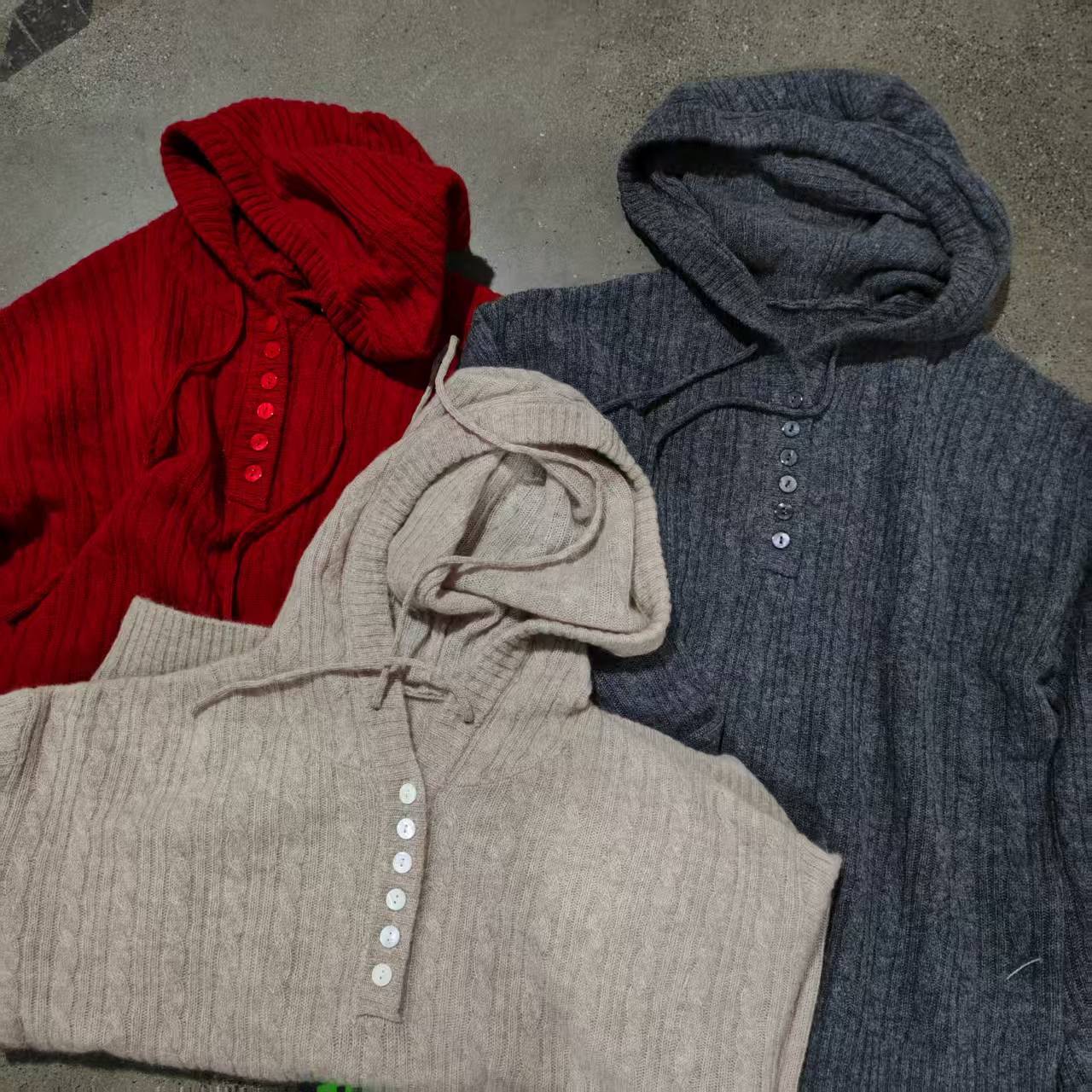 2025【炸总精选】100%山羊绒时尚连帽百搭针织套头衫Y12296