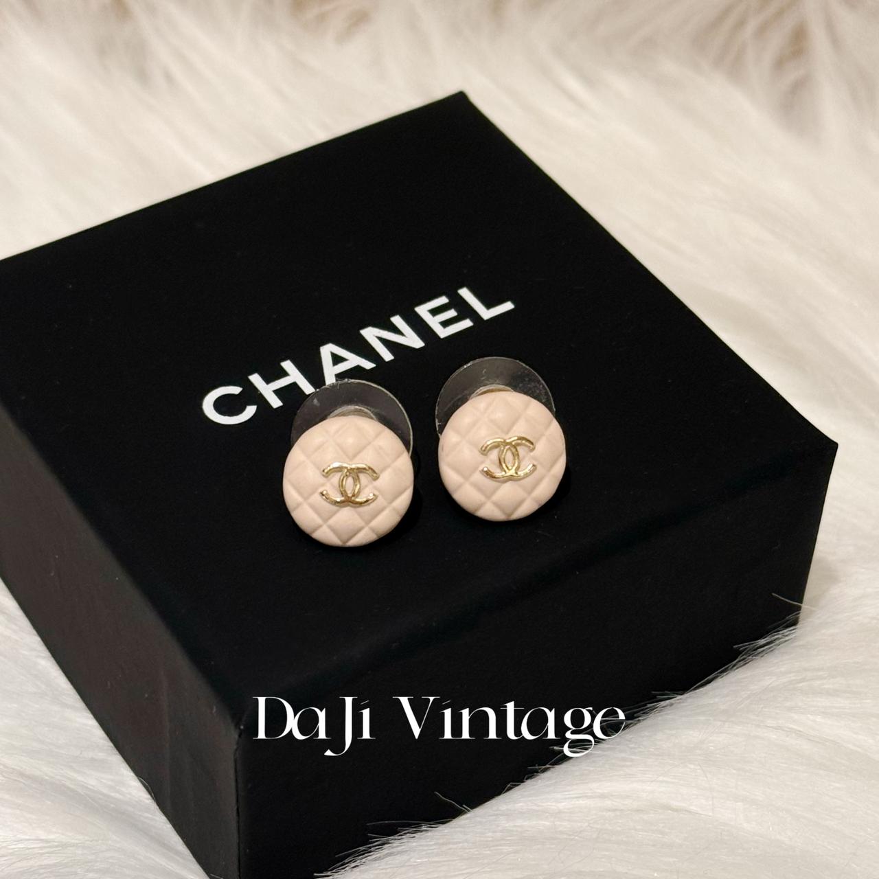 99新 Chanel/香奈儿 24期免息大吉中古/香奈儿橡皮粉双c耳钉