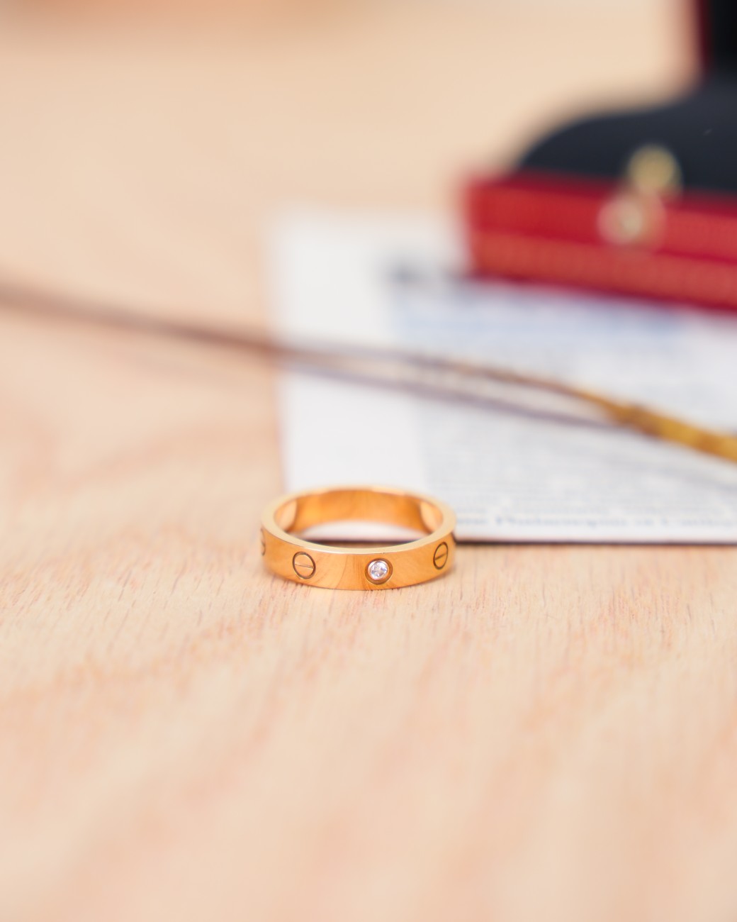 99新 Cartier/卡地亚 嘉壹 (3725) Love系列情侣戒指窄版54码 