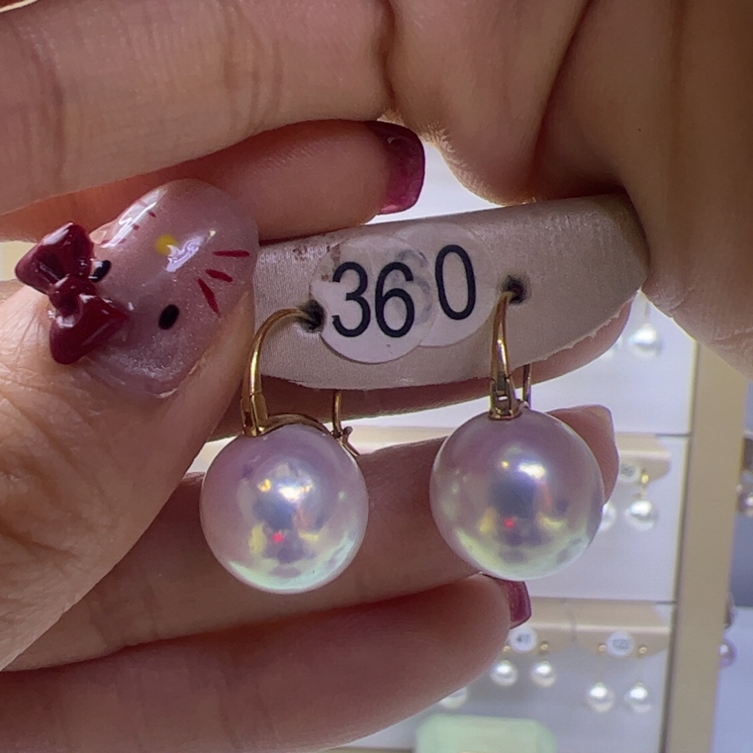 淡水珍珠耳饰18K金镶嵌