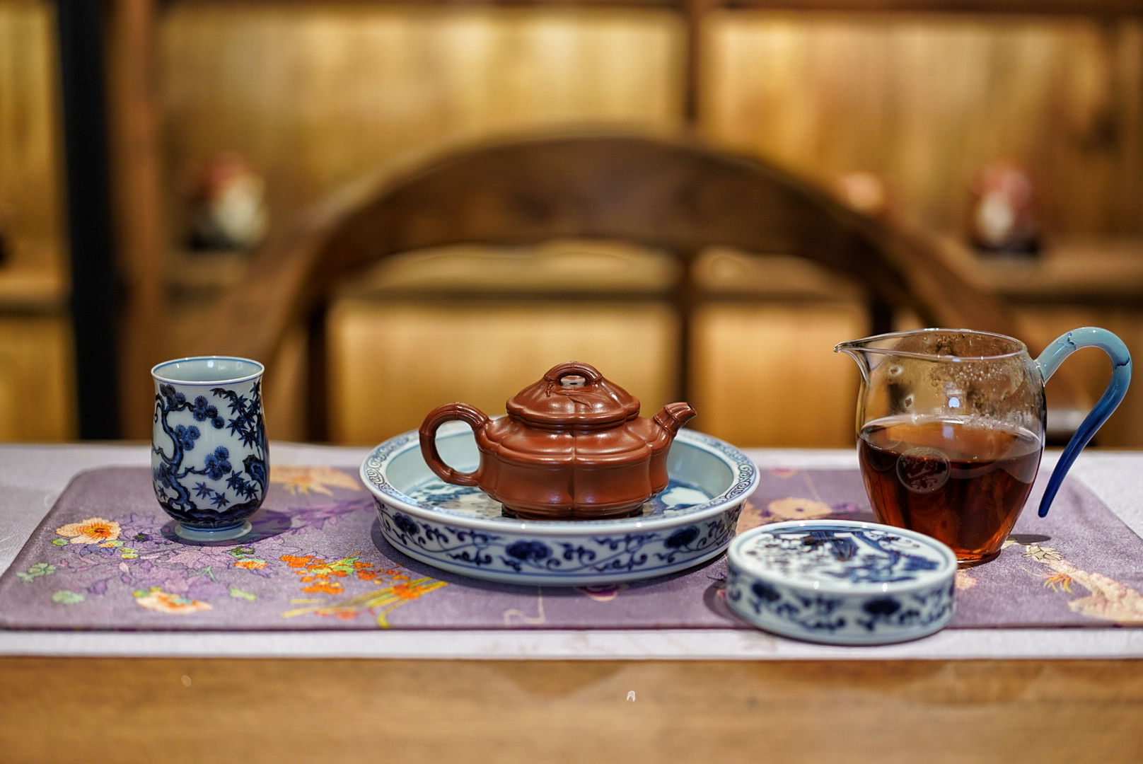 梅花竹鼓壶 朱泥 球孔 150c