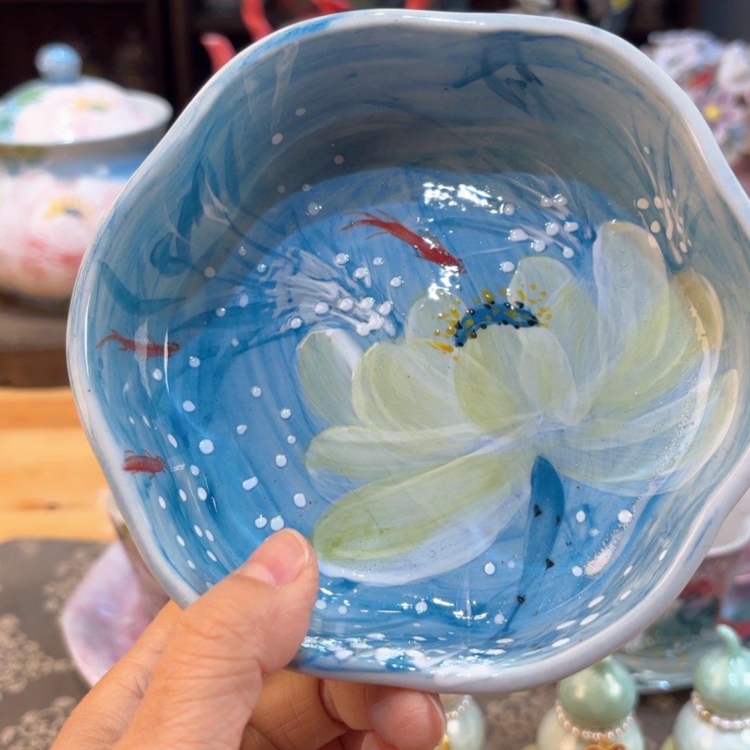 祈*景德镇手绘高温釉下彩陶瓷茶具