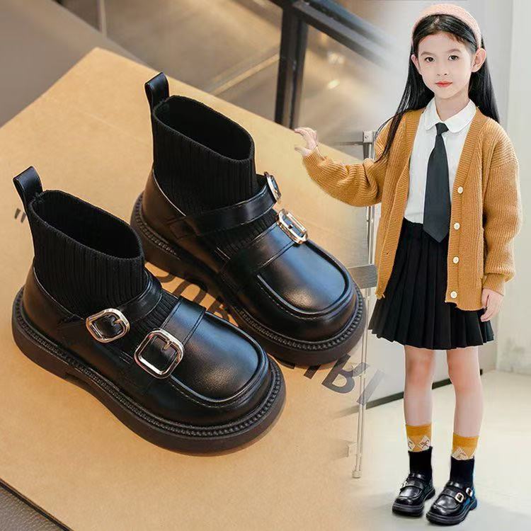 （踏步兔）女童袜子靴2025年秋季新款儿童软底马丁靴小女孩袜子短靴