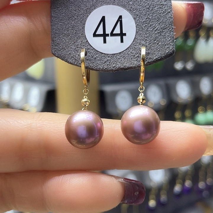 淡水珍珠耳饰18K金镶嵌