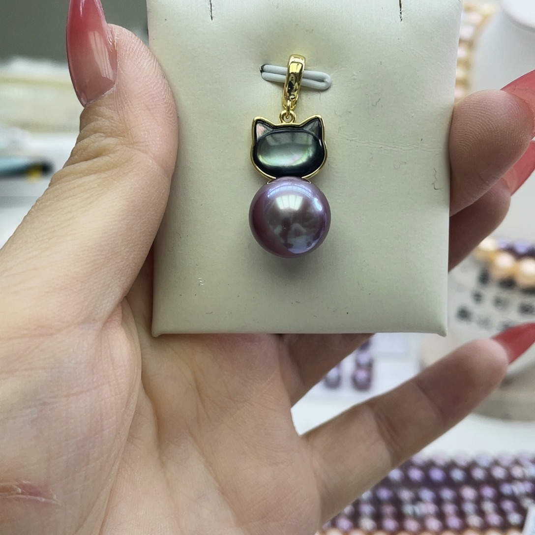 淡水珍珠耳饰银S925镶嵌