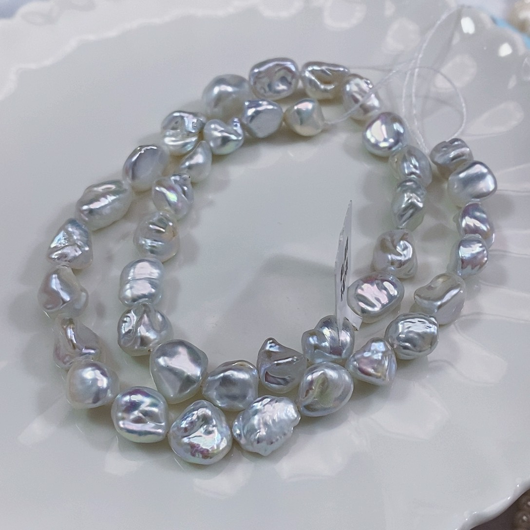 未镶嵌淡水珍珠稀有天然淡水无核极光炫彩7-9mm