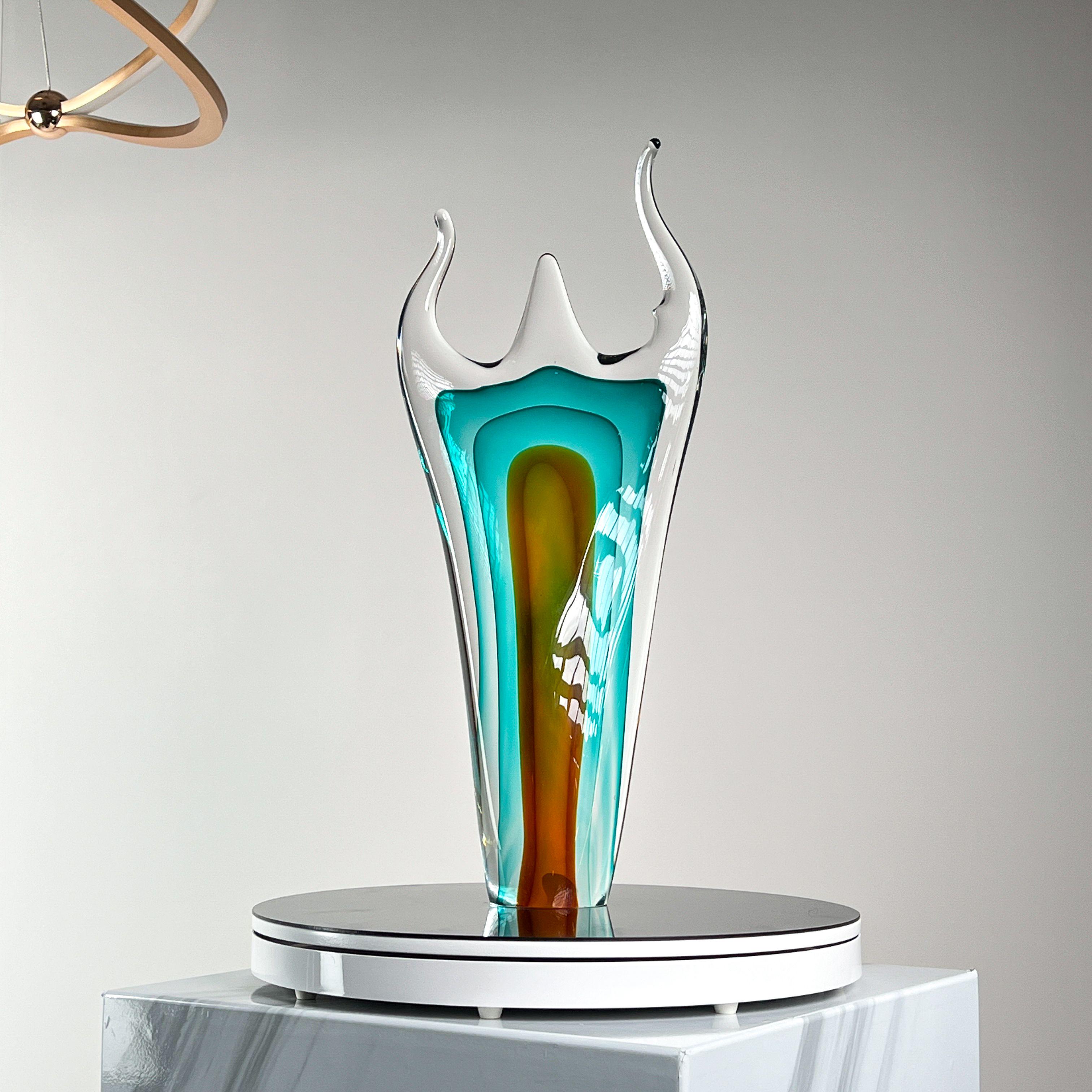 巴比特美学【火焰】意式极简现代顶奢纯手工水晶琉璃艺术摆件雕塑