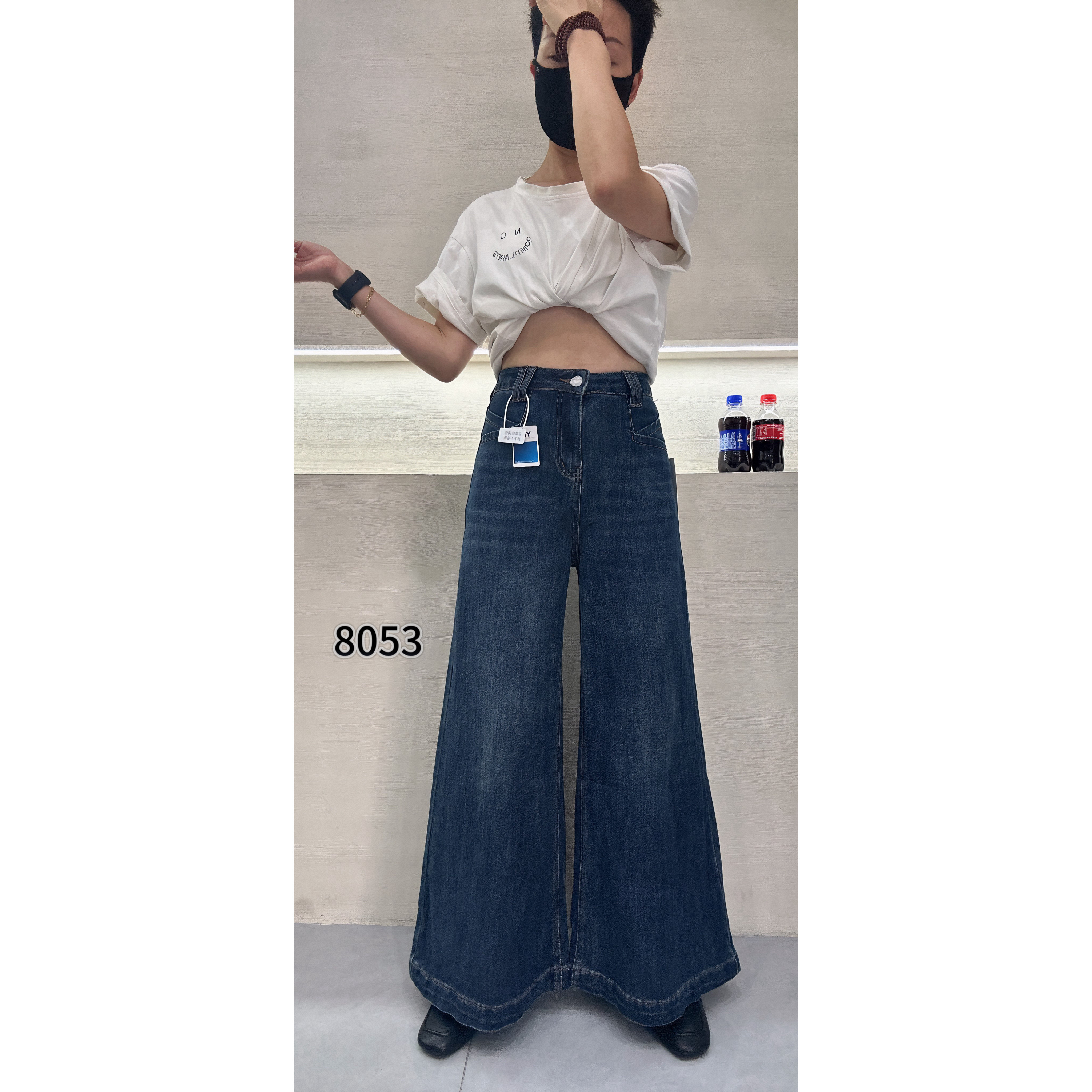 秋季新款女士高腰微喇牛仔裤时尚百搭修身显高显瘦