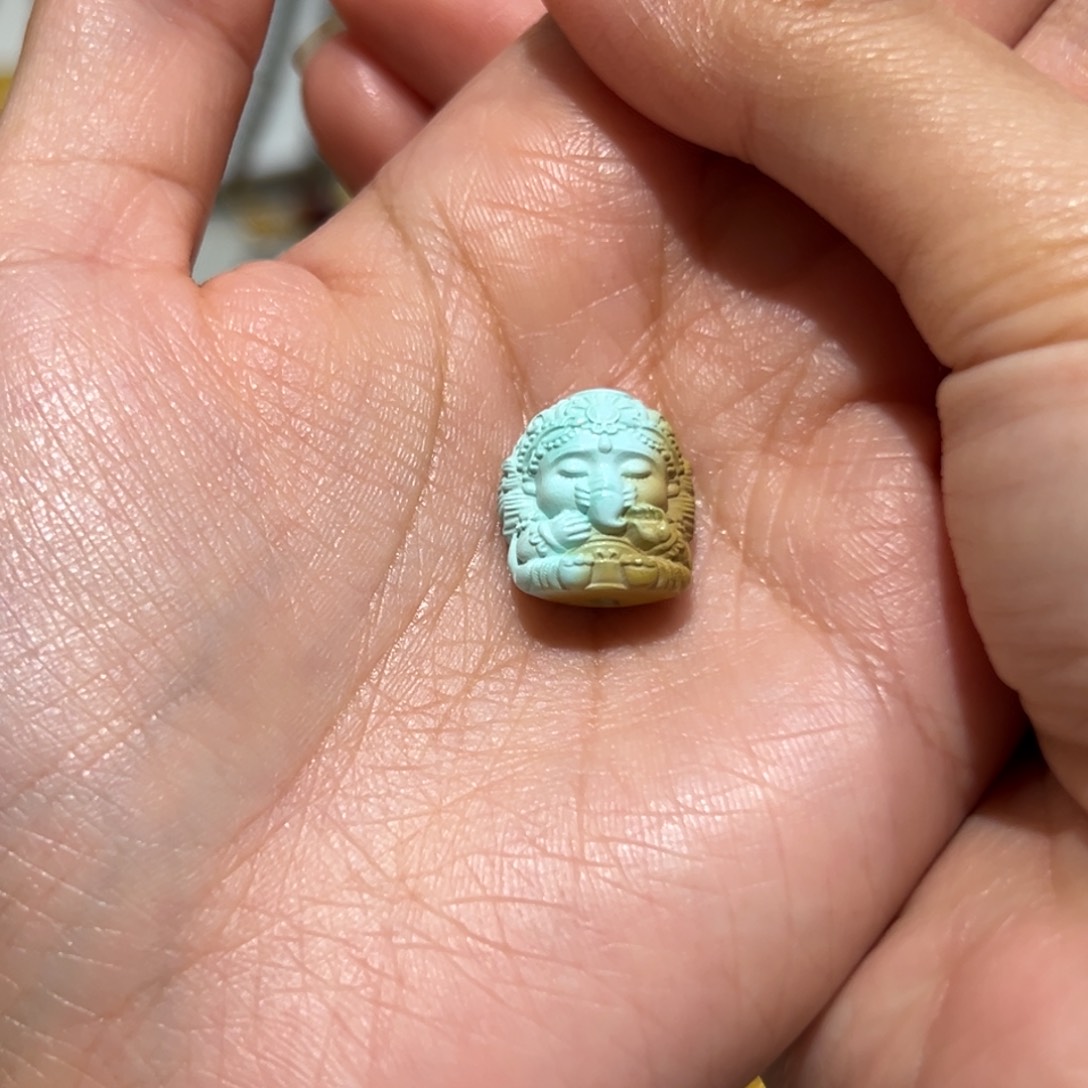 未镶嵌绿松石吊坠(不含链)于****乖绿松石俏色象宝
