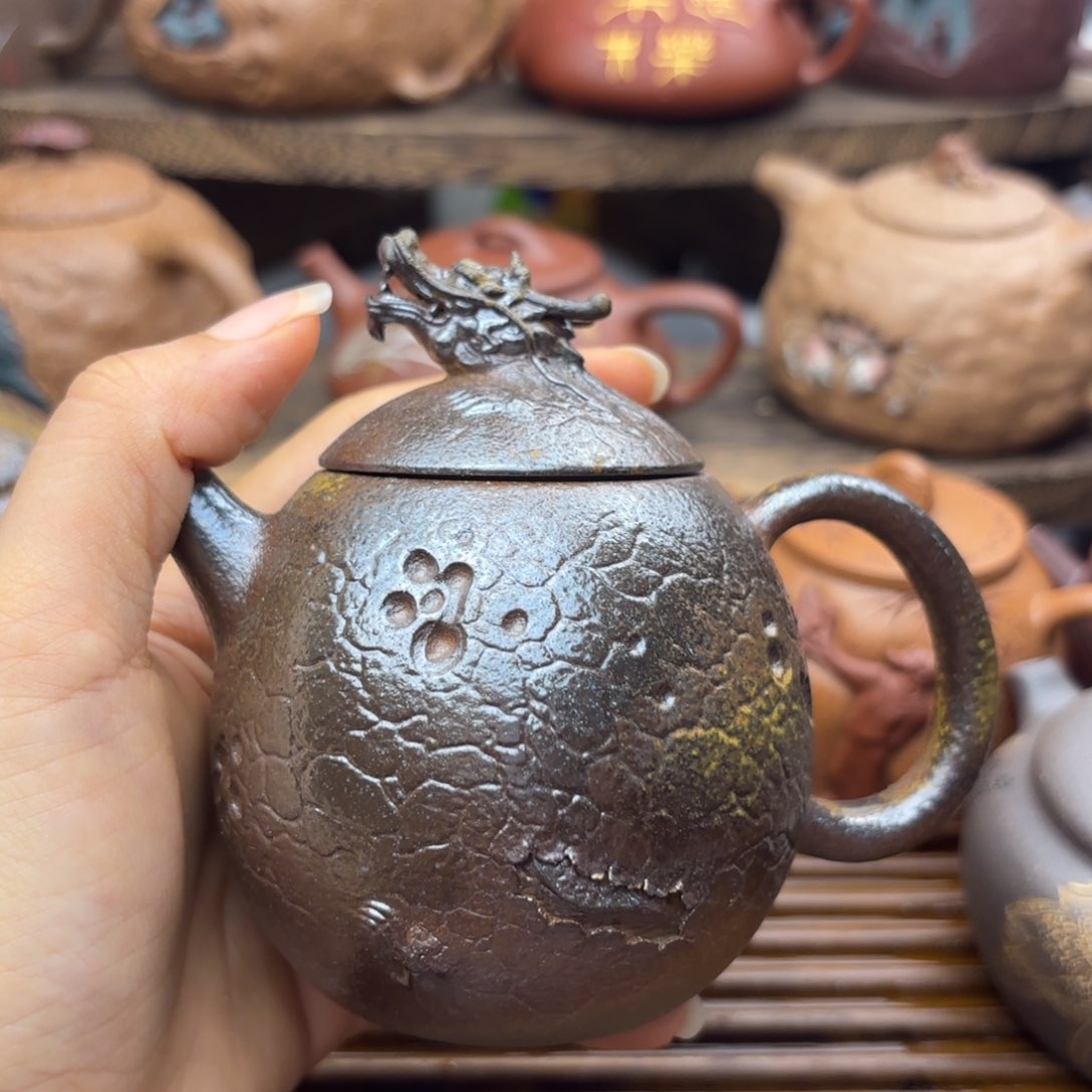 茶壶紫砂壹**柒龙蛋老段泥柴烧200c c