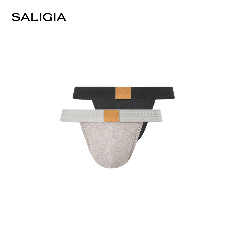 SALIGIA狩猎庄园棉莫混纺定制双色花纱织物男士高叉内裤