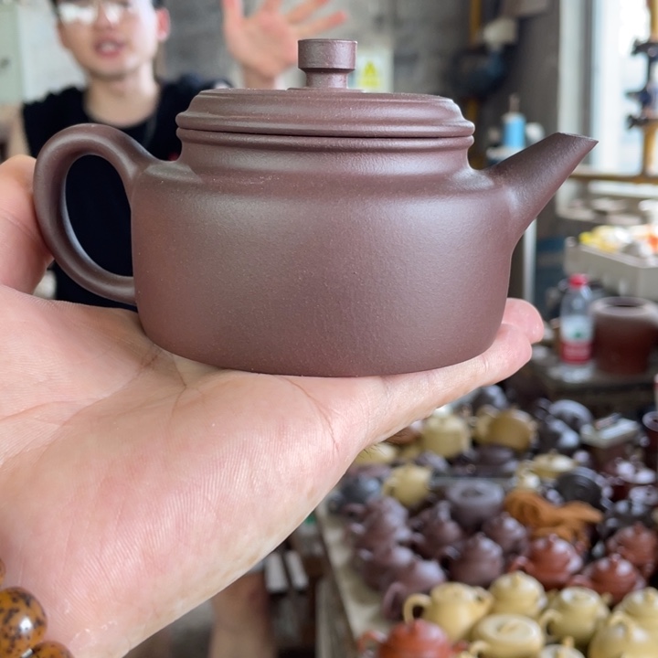 茶壶紫砂剑流德钟（老紫泥（微暇