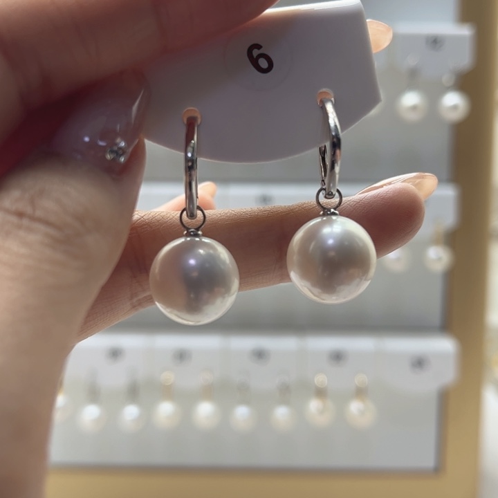 淡水珍珠耳饰银S925镶嵌
