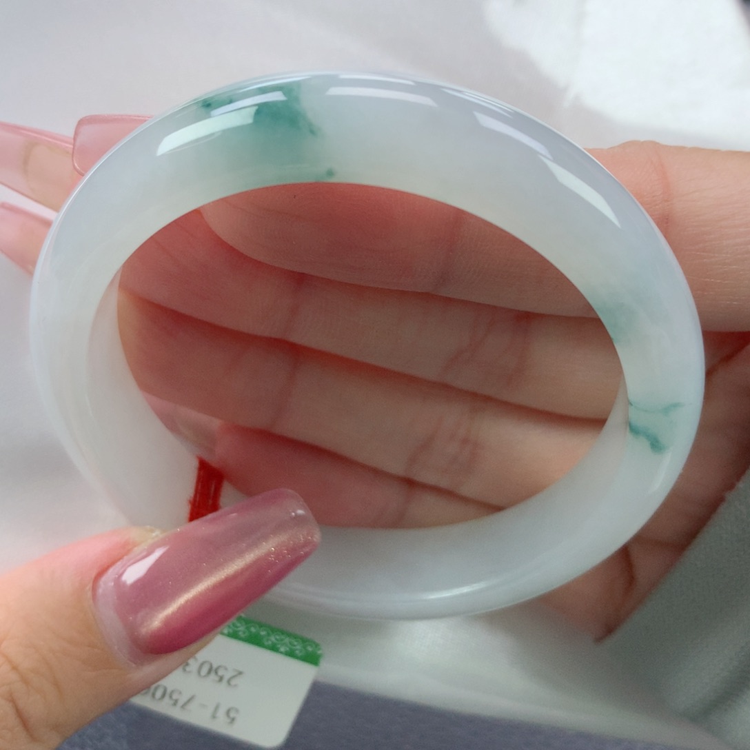 翡翠手镯未镶嵌缅甸天然翡翠A货51.6