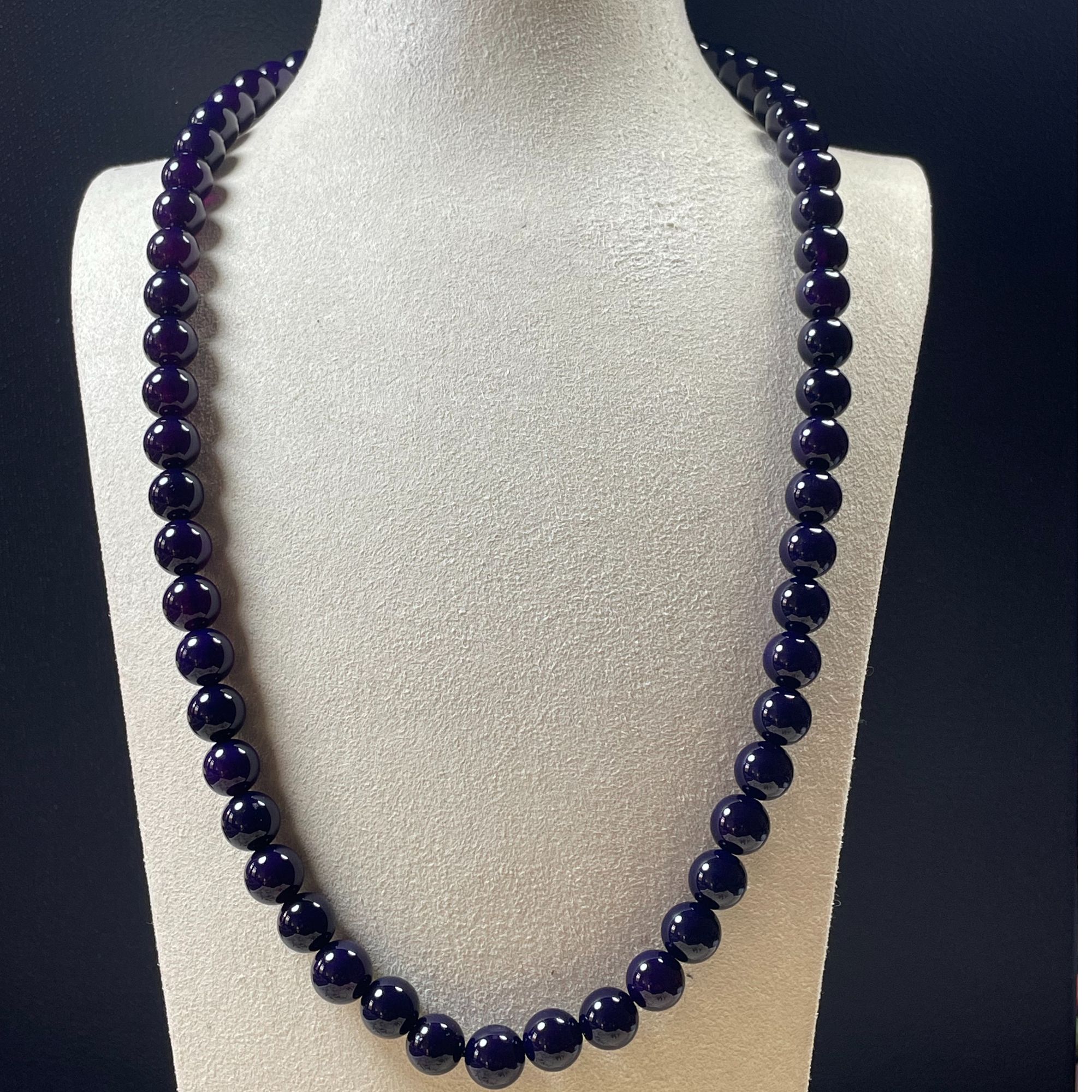 紫杉醇玛瑙圆珠项链10mm（素圆珠）